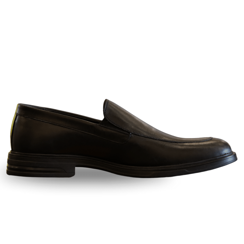 Franco Officer Shoes Fine Leather Slip On - Black image 1