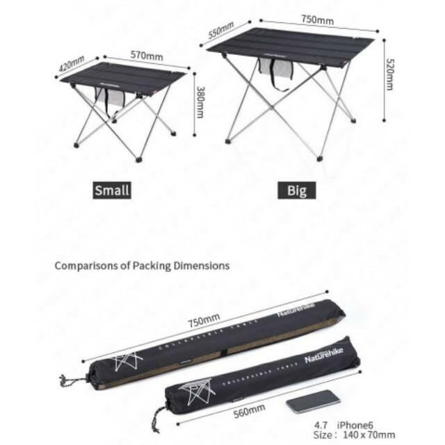 Naturehike NH15Z012 Portable Folding Table Ultralight Aluminum image 2
