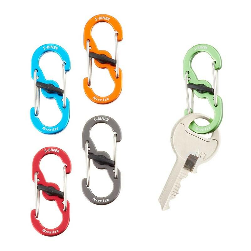Nite Ize S-Biner MicroLock, حامل قفل المفتاح, 2-عبوة، ألمونيوم -برتقالي image 0