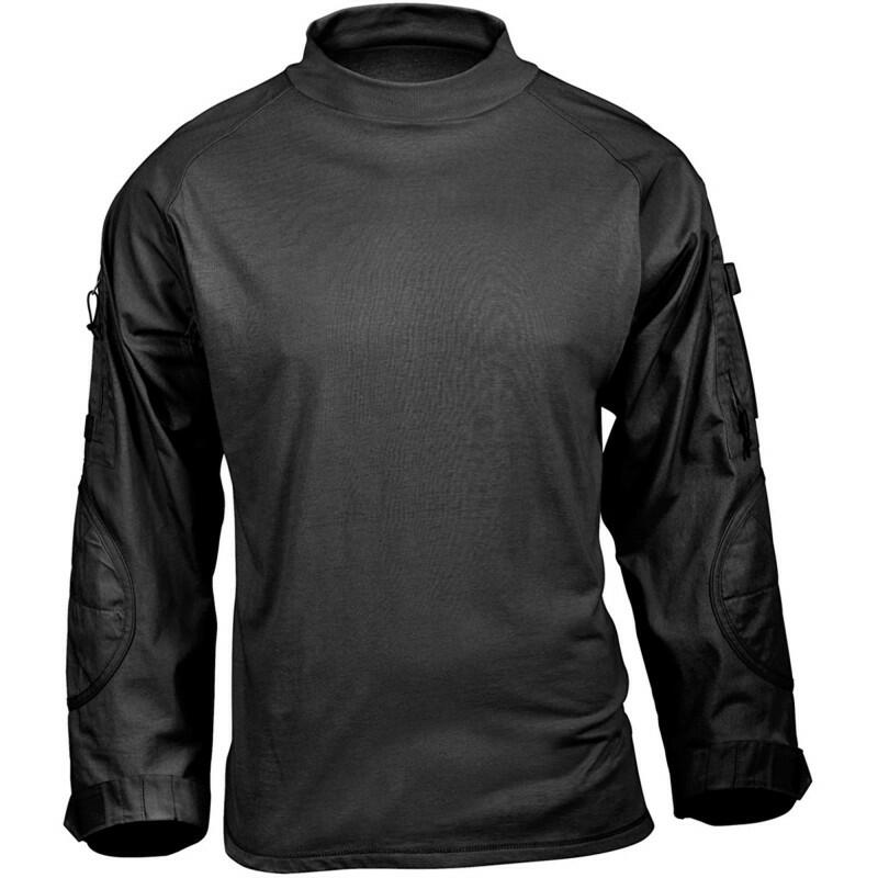45010 Rothco Tactical Airsoft Combat Shirt - Black-M image 0