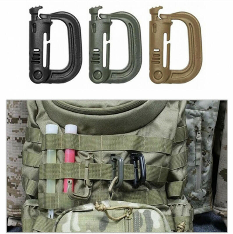 Multi Purpose plastic tactical D- Ring locking for molle webbing -أسود image 0