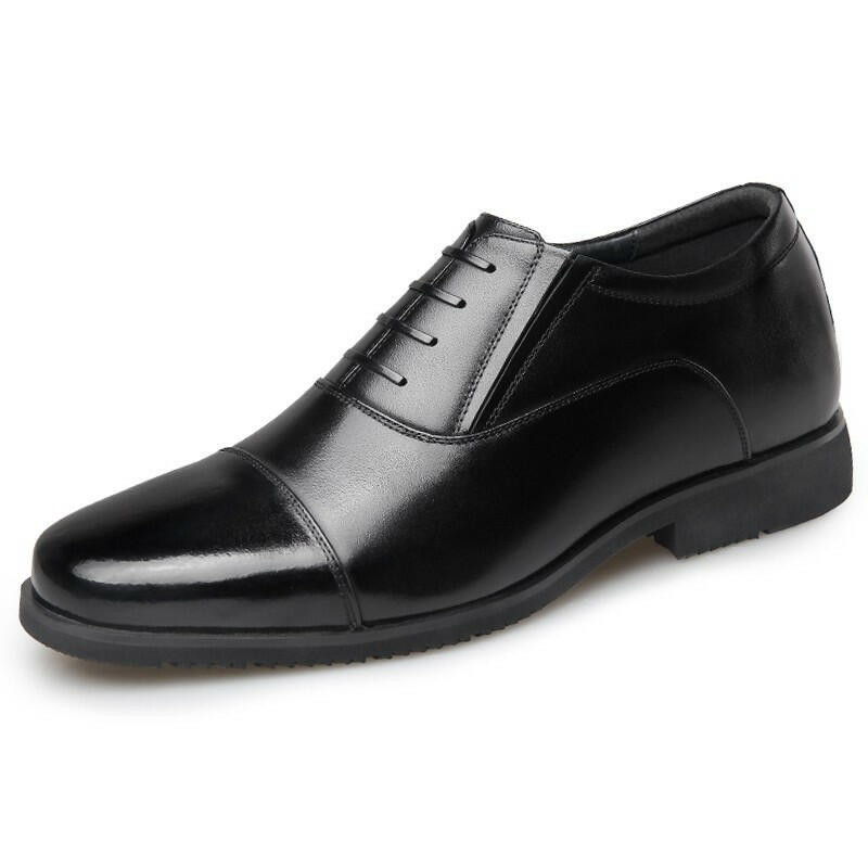 Officer Cowhide Leather shoes-Black-44 image 0