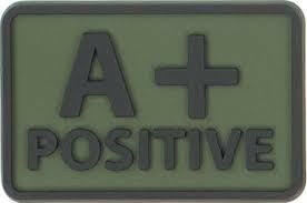 Blood Patch (set - 2pcs.) - PVC - Olive Green (A/rh +1)-S image 0