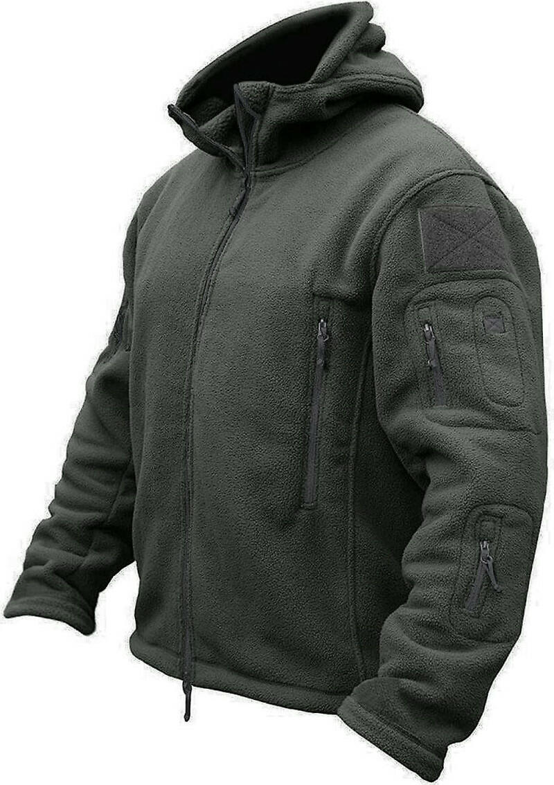 Winter Fleece Jacket with Hood -تان-4XL image 1