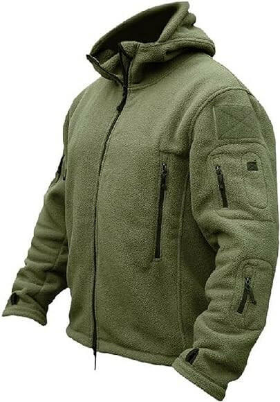 Winter Fleece Jacket with Hood -أخضر-L image 0
