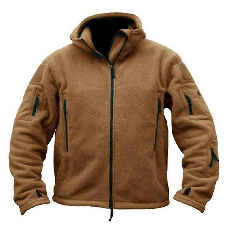 Winter Fleece Jacket with Hood -تان-S image 0