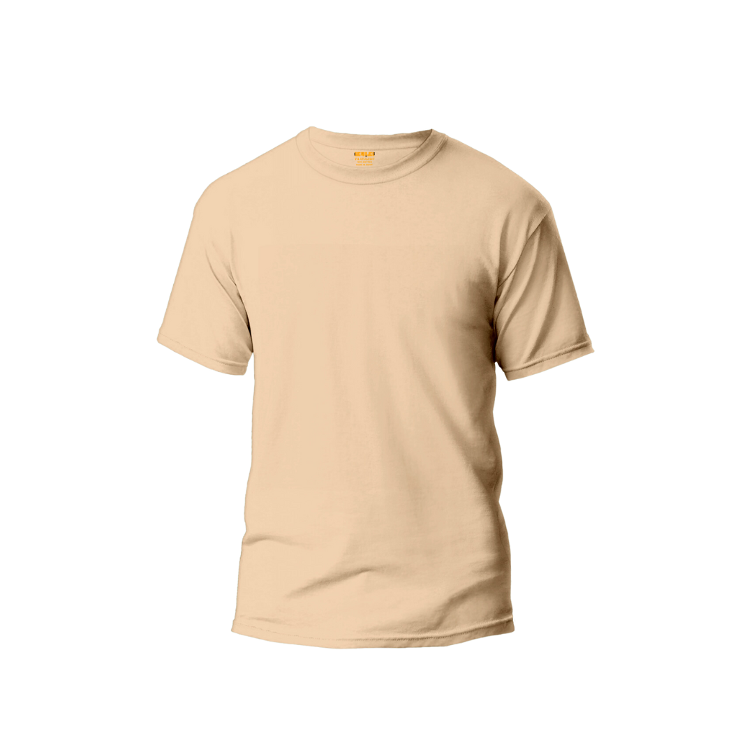 تيشيرت تعبوي نصف كم قطن %100-بيج-XL image 0