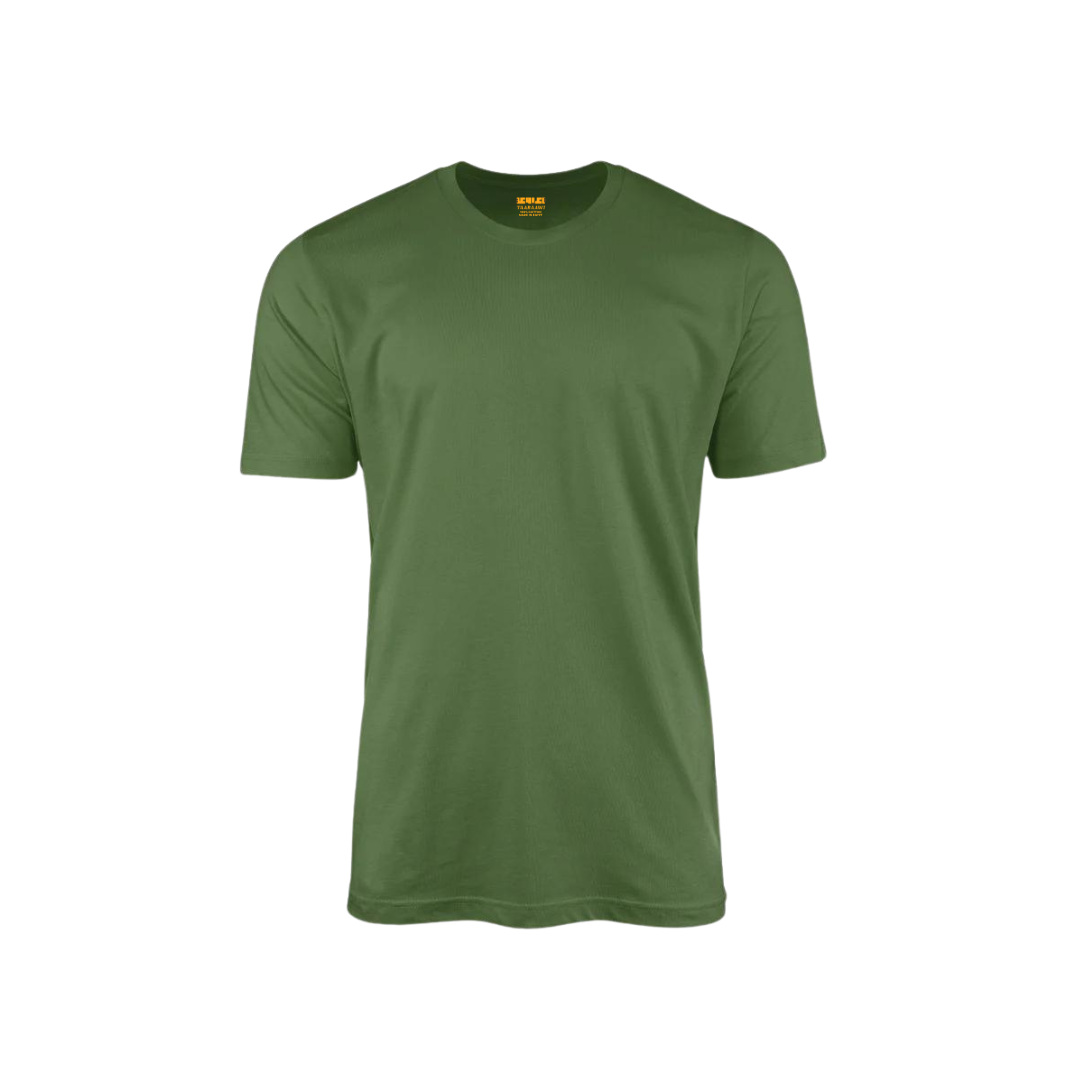 TAABAAWI ROUND NECK PLAIN TSHIRT-OLIVE GREEN-XXL image 0