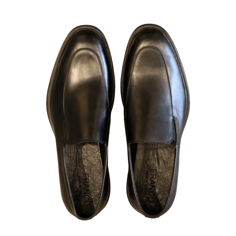 Franco Officer Shoes Fine Leather Slip On - Black image 6