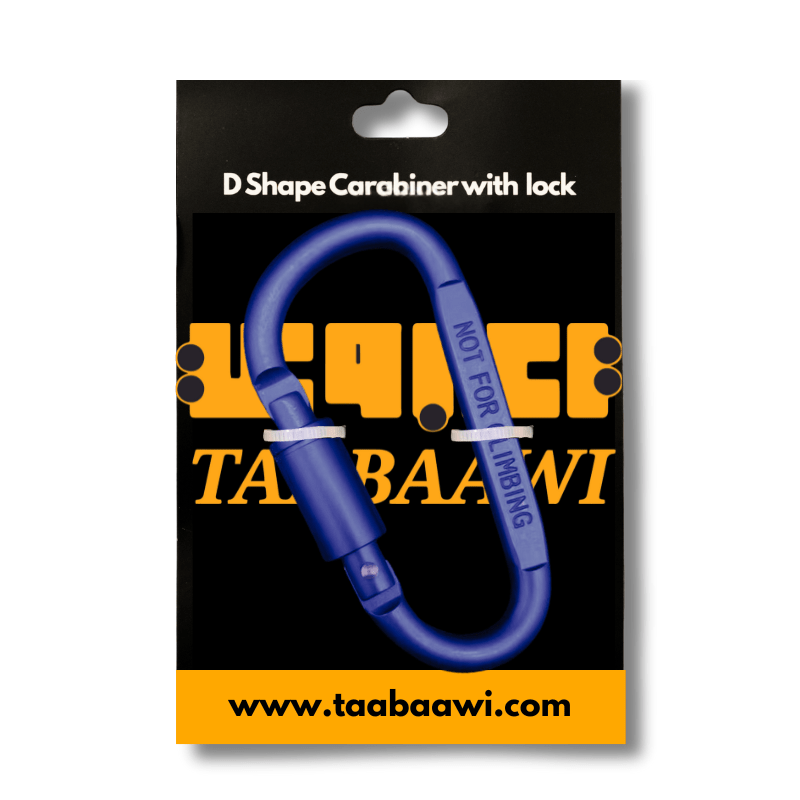 TBW D Shape Carabiner for Backpack with Screw Locking Buckle 8cm image 1