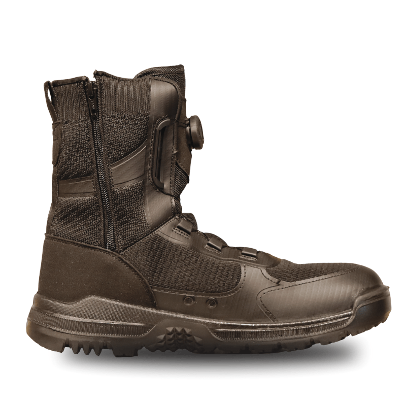 Taabaawi Barq Tactical Black Boots Auto Shoelace Locking System + Side Zip-Black-46 image 1