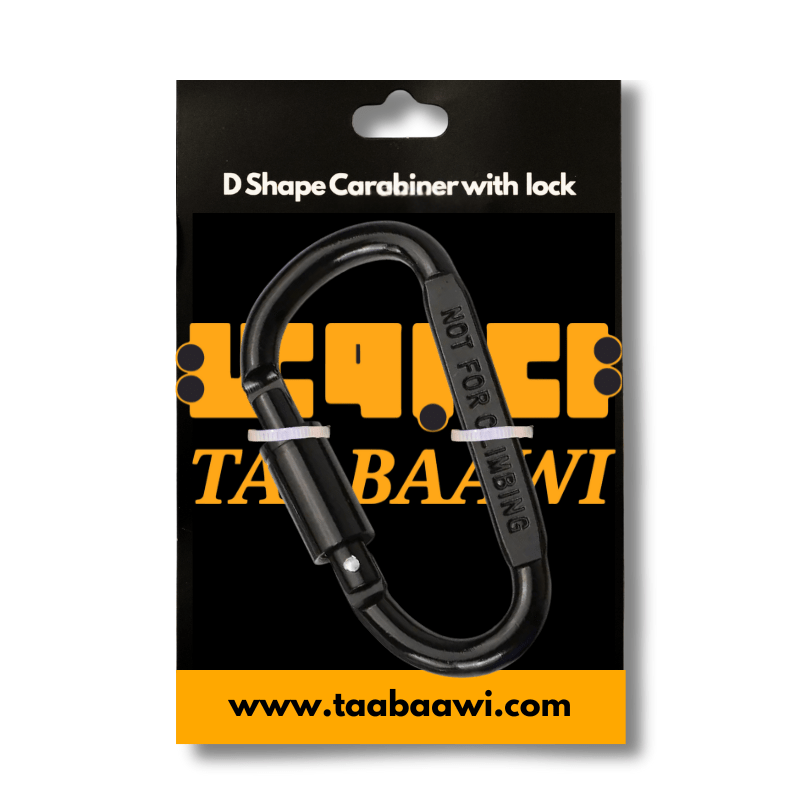 TBW D Shape Carabiner for Backpack with Screw Locking Buckle 8cm image 1