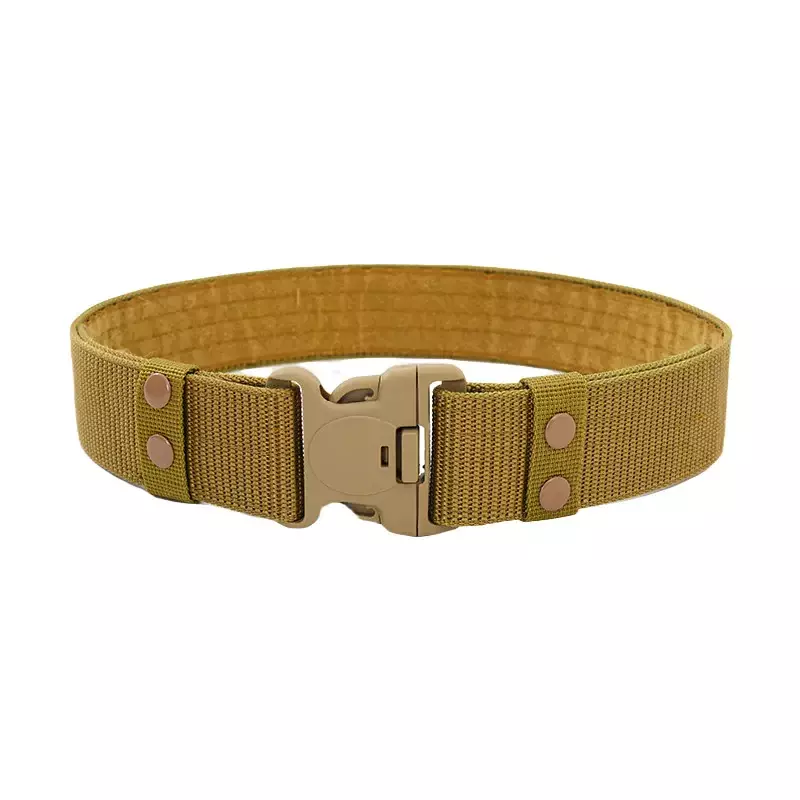 High Quality Tactical Belt With Plastic Buckle And Eyelets-تان image 0