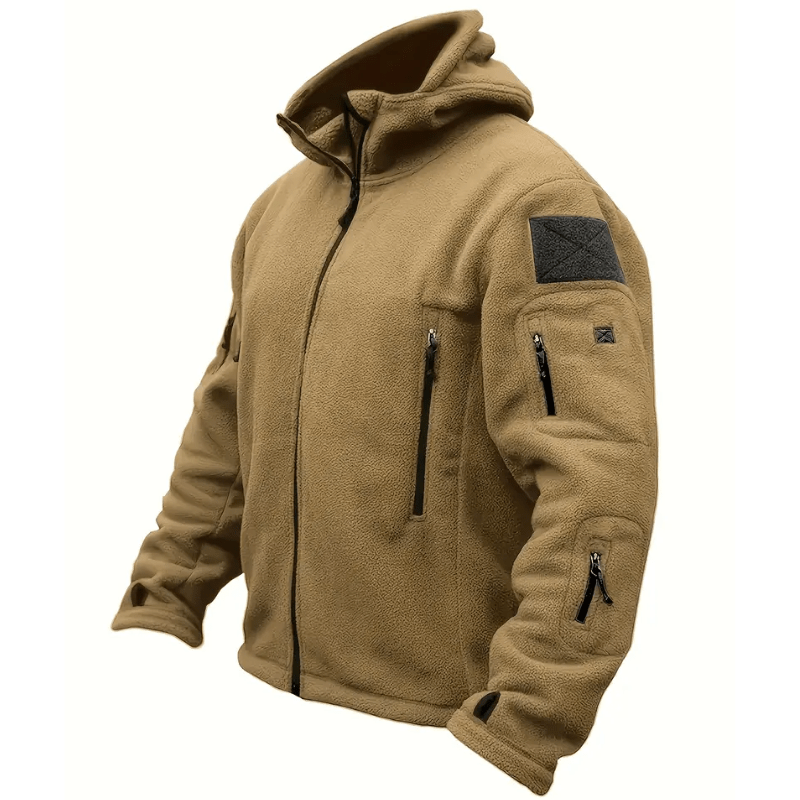 Winter Fleece Jacket with Hood -تان-2XL image 0