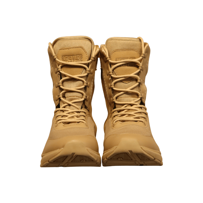 Taabaawi Tactical Side Zip Boots With Lace-Beige image 2