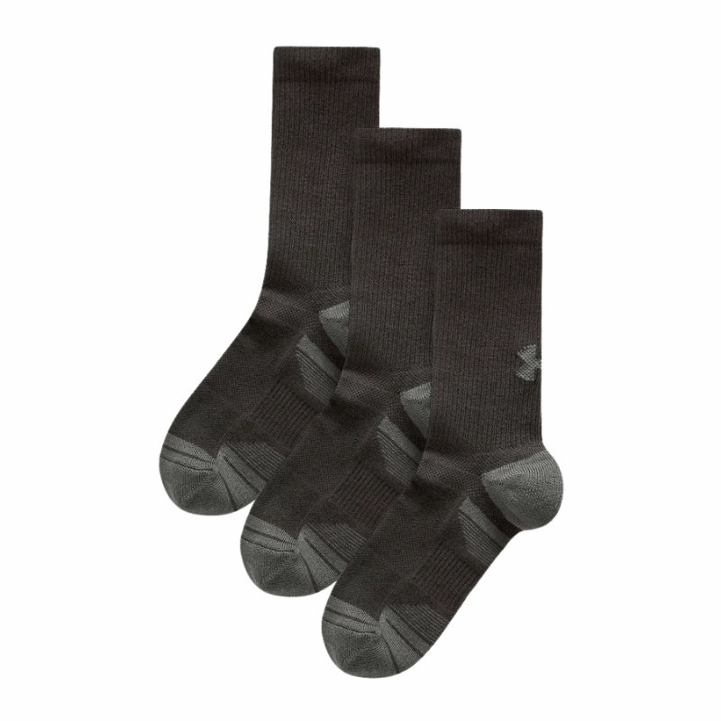 جوارب كرو للرجال من أندر أرمور بتقنية الأداء - عبوة 3 جوارب - باللون الأسود-L image 3