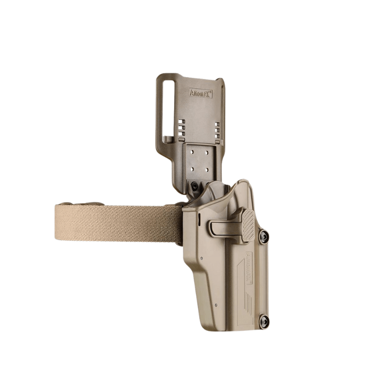 Amomax Multi Fit Holster, Fits 200+ Guns丨Right Hand | Fde With Low Ride Duty Drop - Beige  image 1