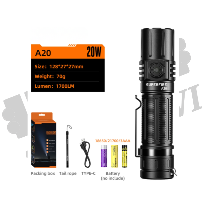 كشاف سويرفاير A20 مع حافظة – 1700 لومن image 2