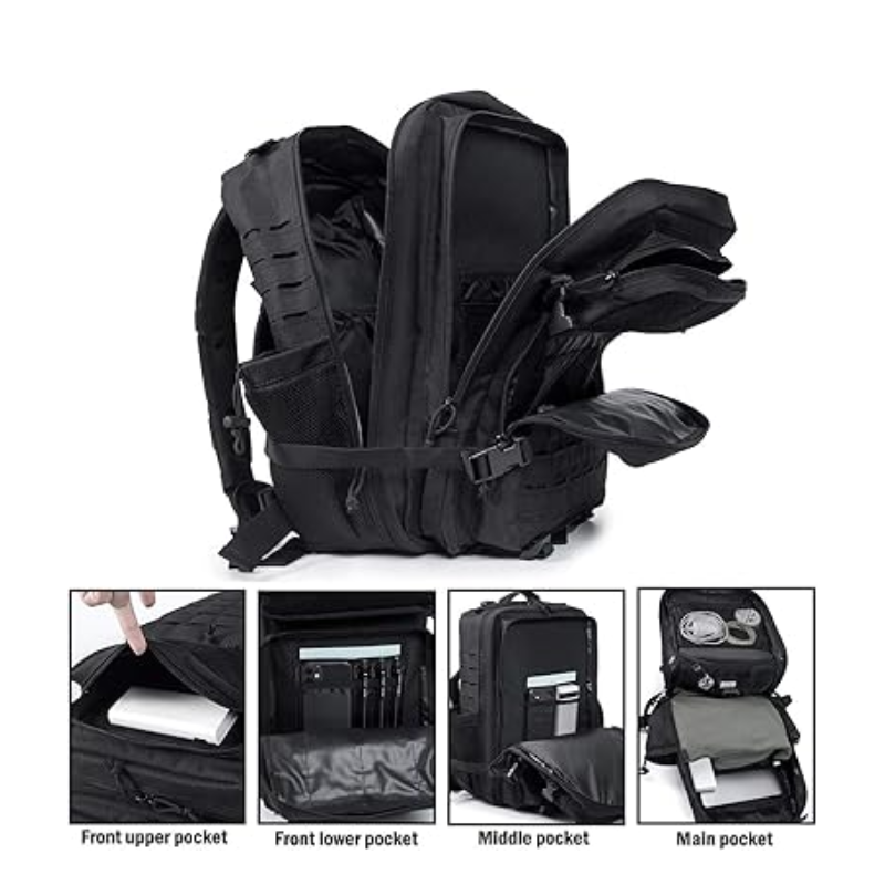 حقيبة ظهر تكتيكية بسعة 50 لتر-أسود image 1
