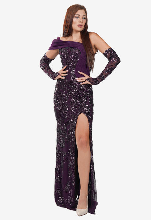 فستان سواريه تول مطرز  image 1