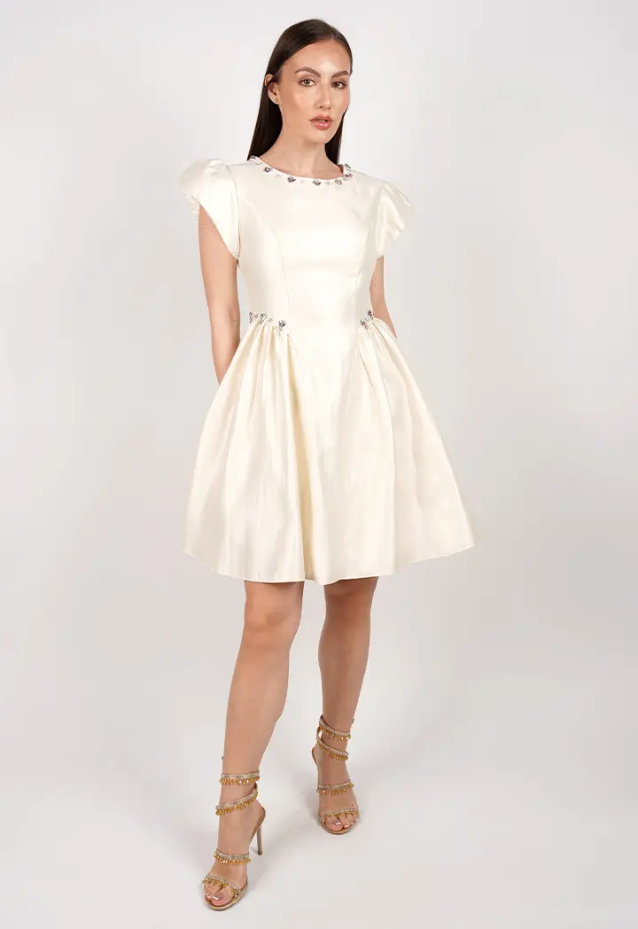 Berty fashion your window to the latest Fashion trends | Dress Short - Cream  - 38