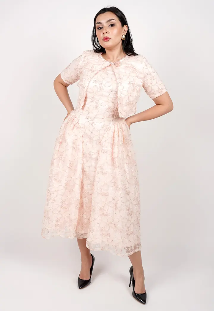 knee length dresses for ladies Jesse Harper Lace Dress & Tuxedo Jacket in Midnight JH0538