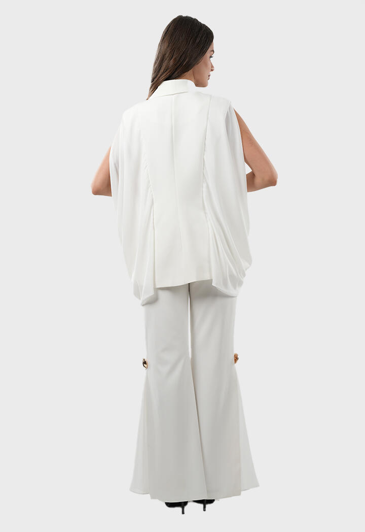 Sleeveless Crepe Cape Jumpsuit image 4