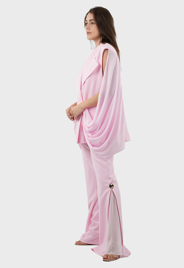 Sleeveless Crepe Cape Jumpsuit image 7