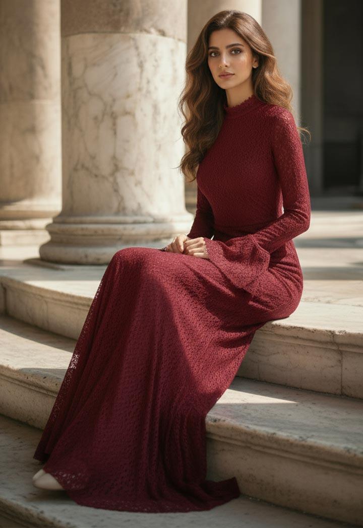استقبال طويل - عنابي - 44 image 3
