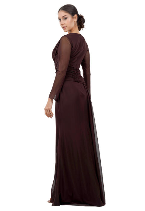 فستان سهرة إليجانس بأكمام شفافة image 8