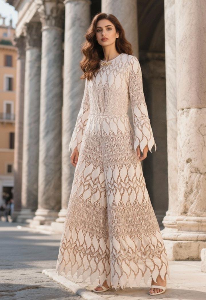 Formal Lace Maxi Jumpsuit with Long Sleeves | List Roma