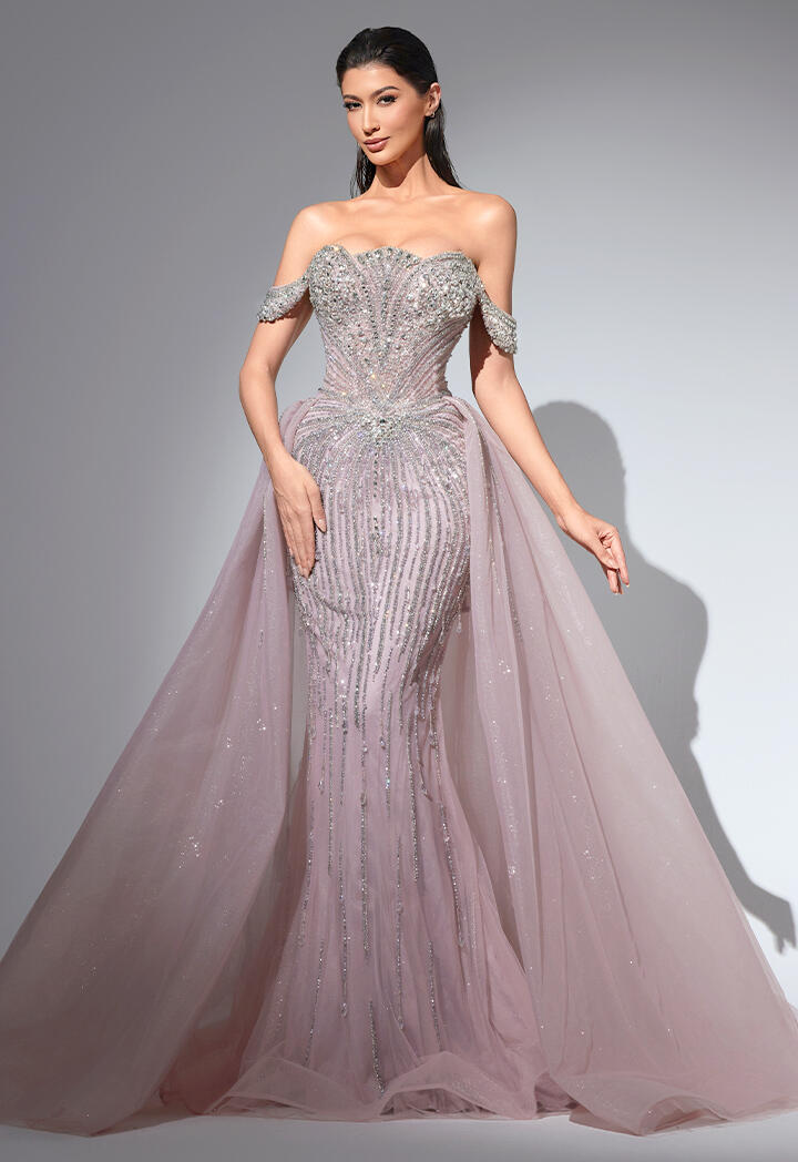 فستان طويل - وردي - 38 image 0