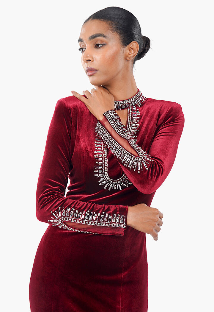 فستان مخمل ماكسي image 3