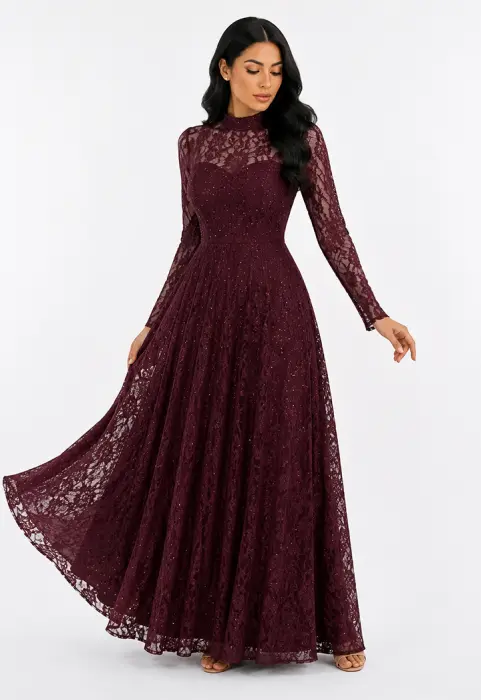 استقبال طويل - عنابي - 40 image 0