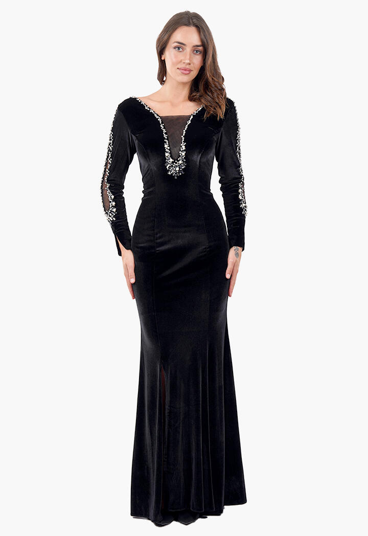 فستان طويل - أسود - 48 image 0