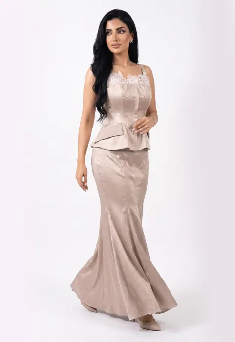 بدلة طويل - بيج - 46 image 0