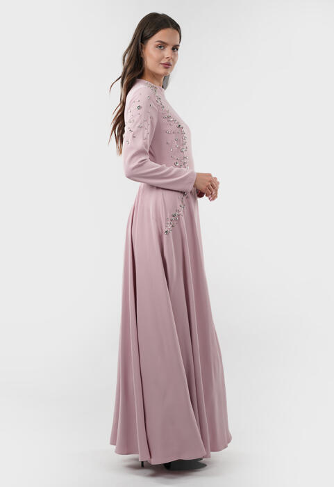 فستان طويل - بيج - 48 image 5