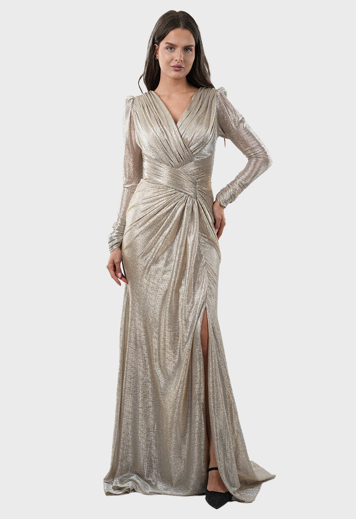 فستان طويل - بيج - 40 image 0