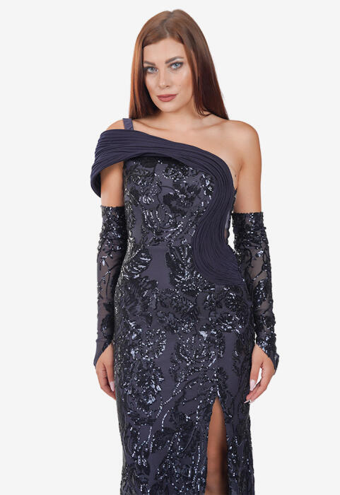 فستان سواريه تول مطرز  image 2