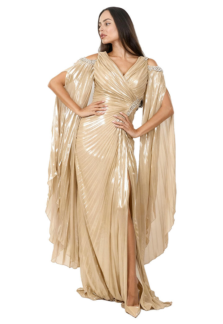 فستان طويل - بيج - 38 image 0