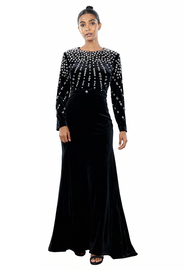 فستان طويل - أسود - 48 image 0