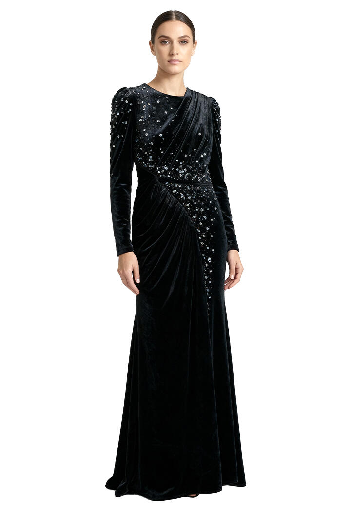 فستان طويل - أسود - 38 image 0