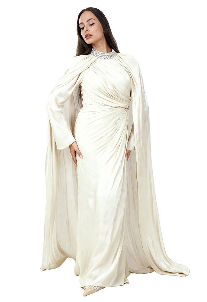 فستان طويل - بيج فاتح - 38 image 0