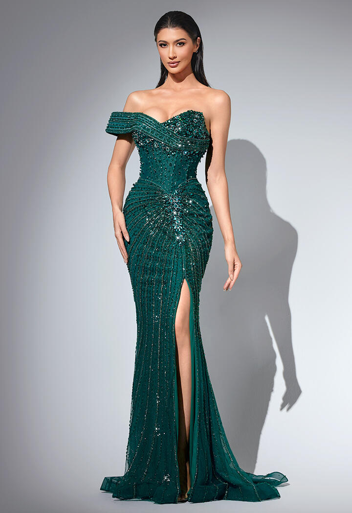 فستان طويل - أخضر - 40 image 0