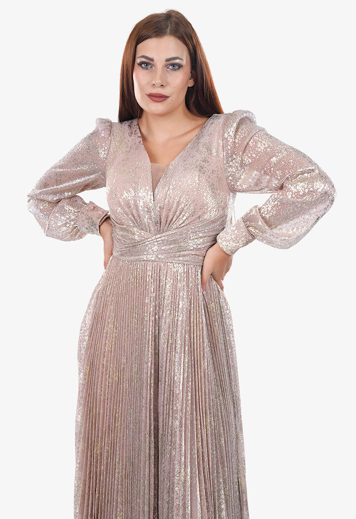فستان استقبال مكسر لامع image 3