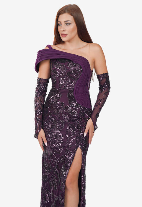 فستان سواريه تول مطرز  image 7