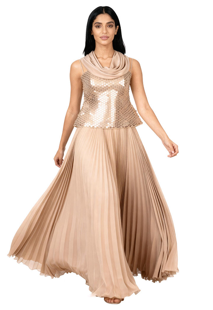 فستان طويل - ذهبي - 48 image 0