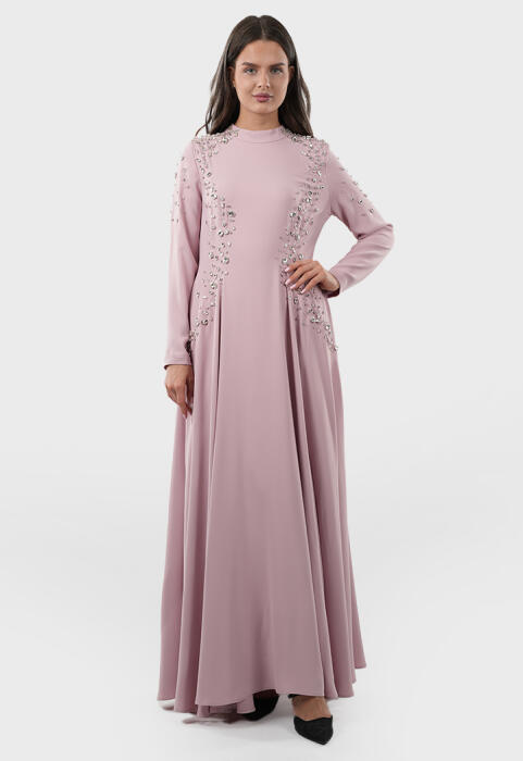 فستان طويل - بيج - 48 image 0
