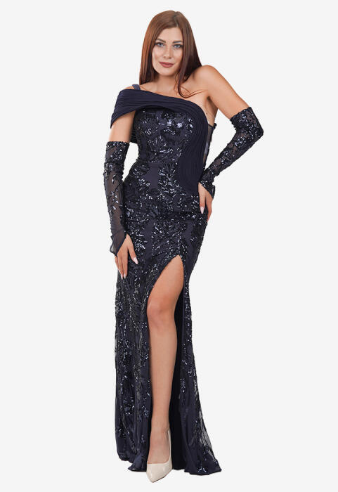 فستان سواريه تول مطرز  image 5