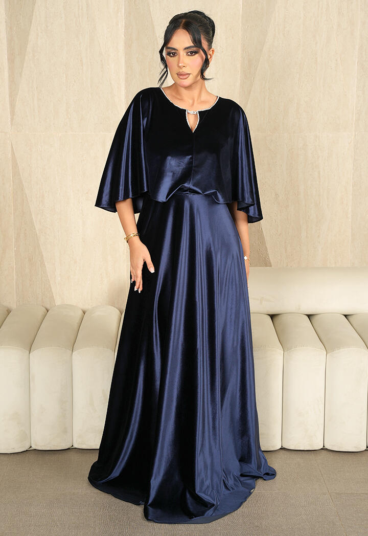 فستان ساتان واسع طويل image 1